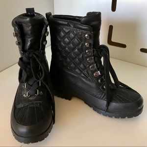 Steve Madden Chilly Black Quilted Moto Boots